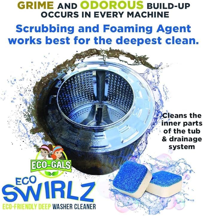 Washing Machine Cleaner and Deodorizing Tablets For Front & Top Load Washers Including H.E. to