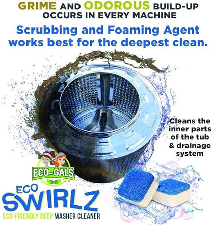Washing Machine Cleaner and Deodorizing Tablets For Front & Top Load Washers Including H.E. to