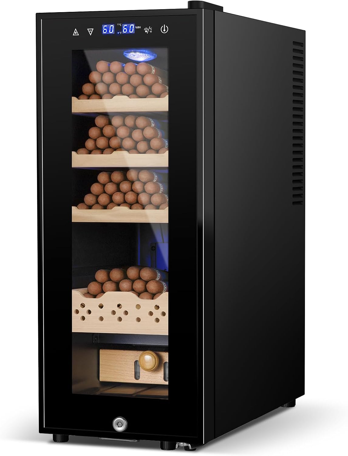 Cigar Electric Humidor, 35L 250 Counts Large Capacity Thermostatic Electric Cigar Cooler Cabinet