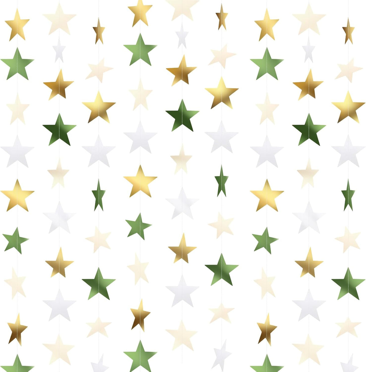 Patelai Glitter Star Garland Banner Decor 130 Feet Star Hanging Bunting Banner Twinkle Backdrop for