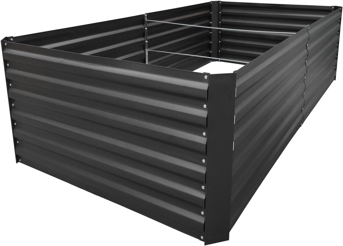 8x3x2FT Metal Raised Garden Bed Kit, Galvanized Outdoor Garden Bed Planter Box for Vegetables