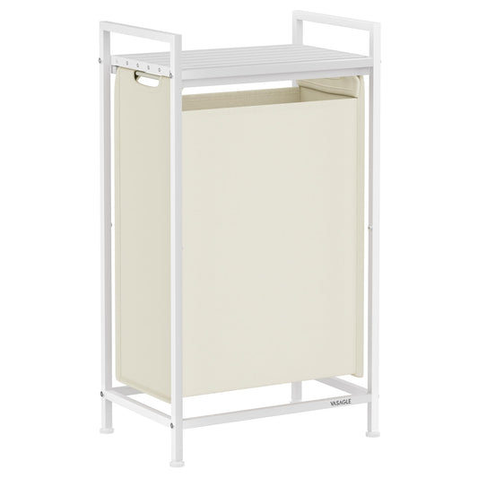 VASAGLE Laundry Hamper, Laundry Basket, Laundry Sorter with a Pull-Out and Removable Bag, Shelf