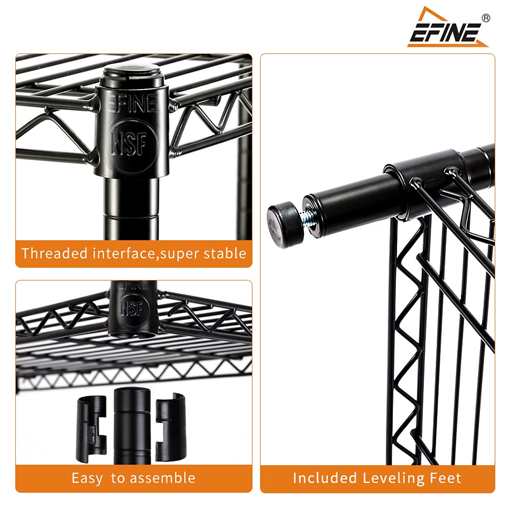 Catalina Creations EFINE 5-Shelf Shelving Unit with Shelf Liners Set of 5, Adjustable Storage Rack