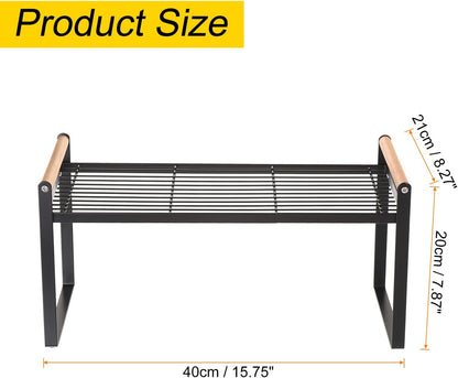 PATIKIL Kitchen Cabinet Shelf Organizer, Wood Counter Shelf Stackable Storage Shelf For Cupboard
