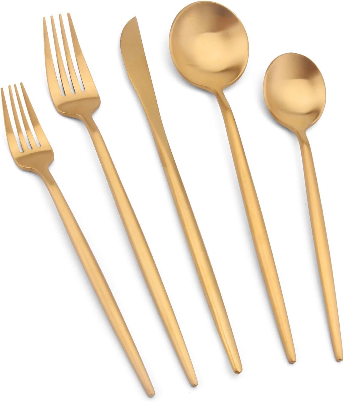 Matte Gold Silverware Set, Vanys 20 Piece Stainless Steel Cutlery Flatware Set, Kitchen Utensil