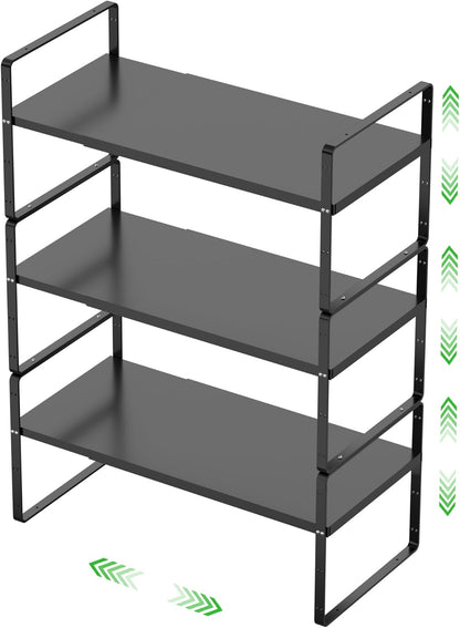 Expandable Cabinet Storage Shelf Stackable Organizer Rack for Kitchen Bathroom Pantry Spice