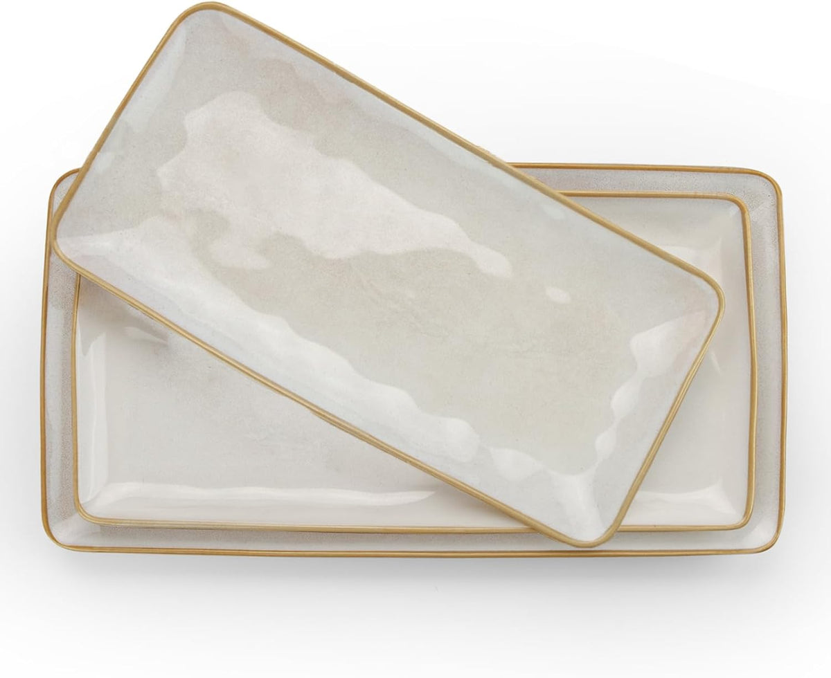 famiware Serving Platter, Rectangular 15.67/14.1/12.6 inch Serving Dishes for Entertaining