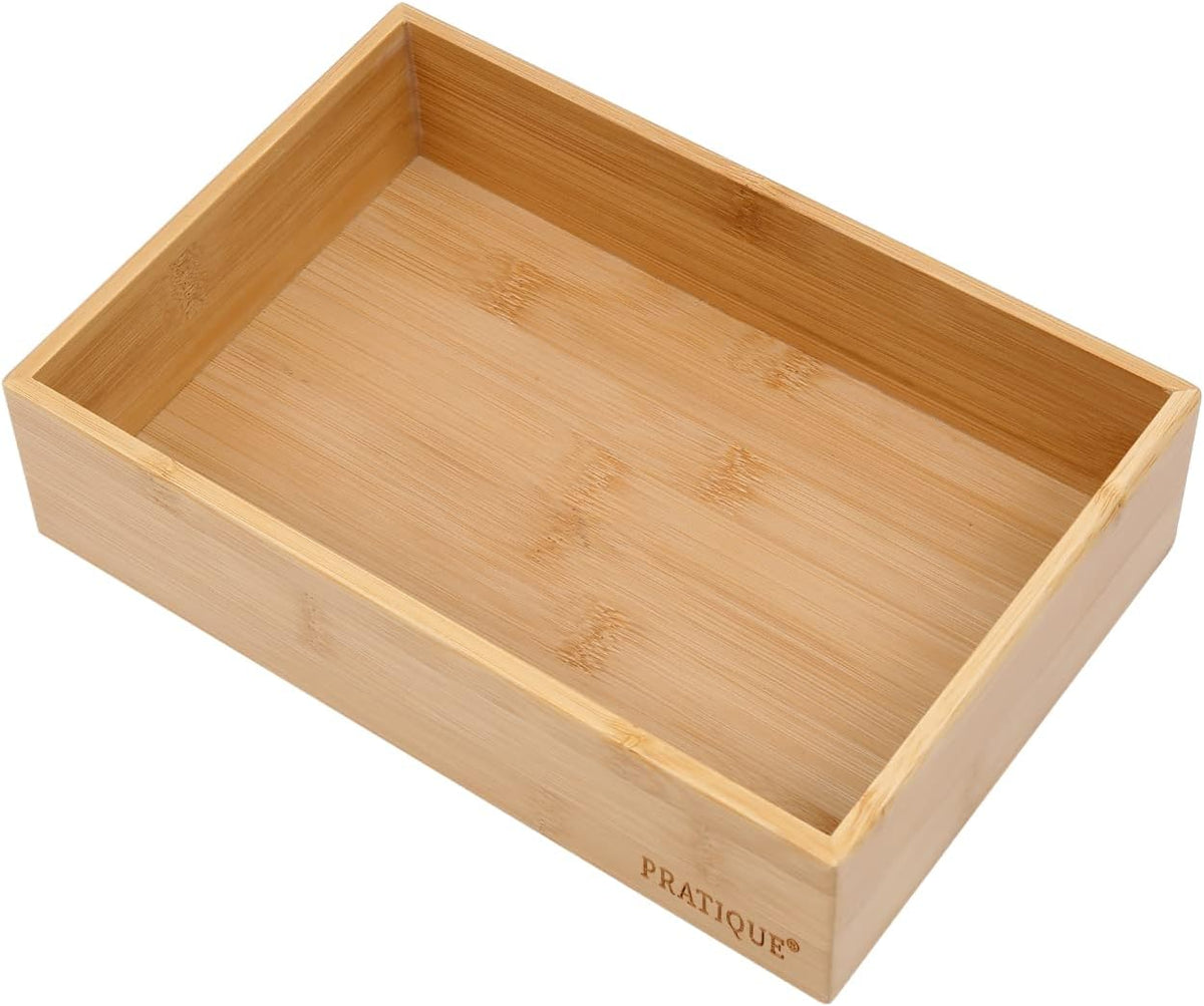 Bamboo Drawer Organizer - Kitchen Utensil Organizer Silverware Tray Cutlery Holder，Office Desk