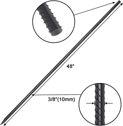 VVOKGO Rebar Stakes 48 Inch 16-Pack Concrete Form Stakes Heavy Duty Straight Ground Anchors, 3/8"