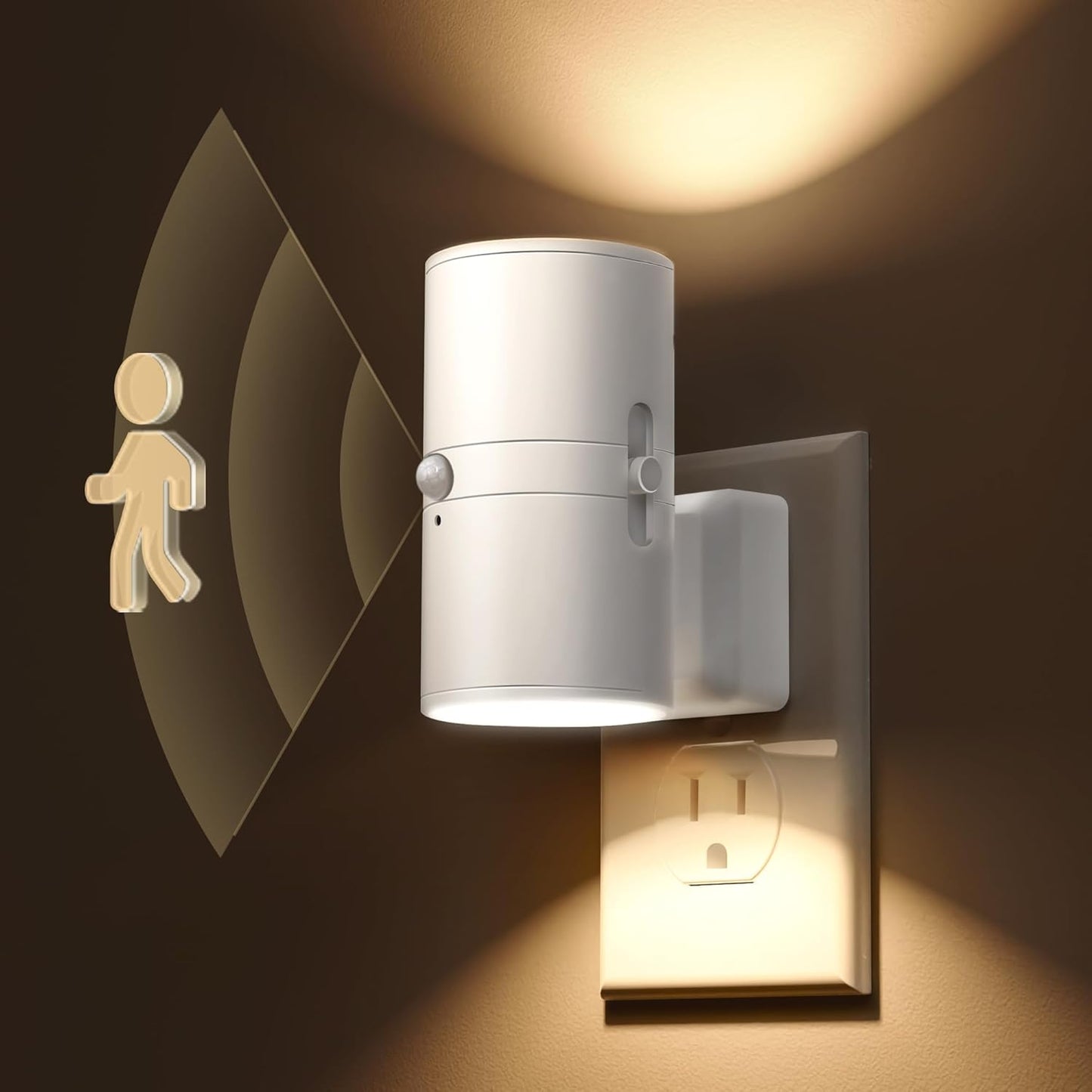 L LOHAS LED Motion Sensor Night Light Plug in, [2 Pack] Motion Activated Night Light, 0-100LM
