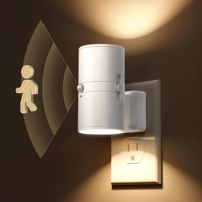 L LOHAS LED Motion Sensor Night Light Plug in, [2 Pack] Motion Activated Night Light, 0-100LM