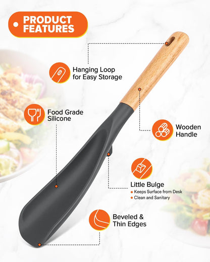 Cooking Spoon and Scraper for Nonstick Cookwares, Great for Cooking and Serving Durable BPA-Free