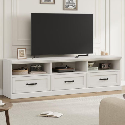 IDEALHOUSE 70in TV Stand for TVs up to 80", Mid Century Modern Entertainment Center with Storage