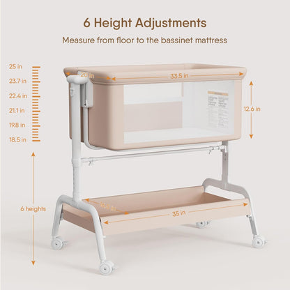 3-in-1 Baby Bassinet, Rocking Bassinet, Bedside Bassinet for Baby, Stable and Secure Bassinet