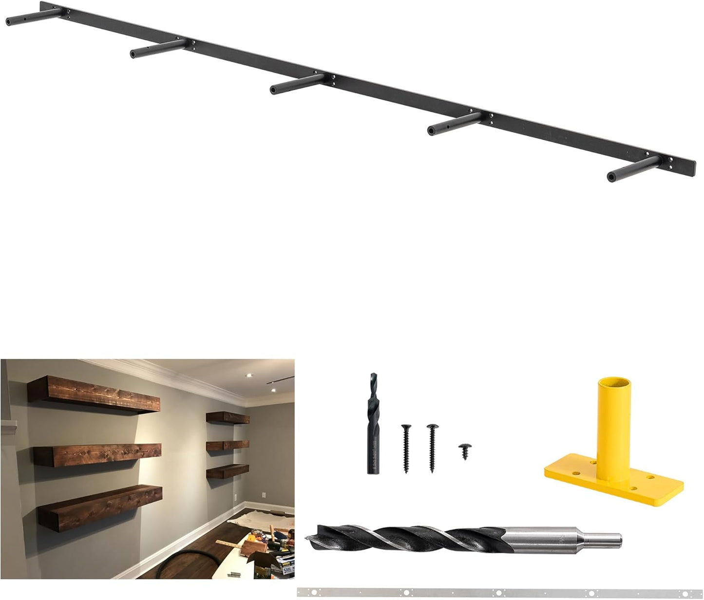 69 inches, Heavy-Duty Floating Shelf Bracket, Hidden Shelf Bracket for Fireplace Shelves, Installed