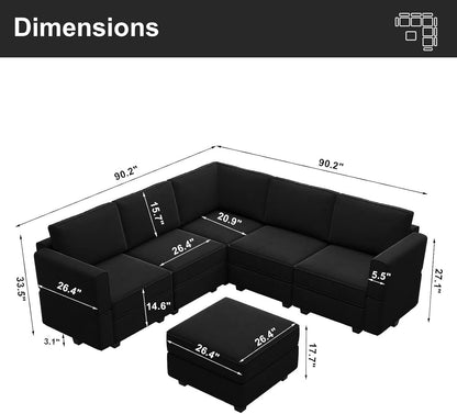 Belffin Modular Sectional Sofa with Storage Seats Velvet L Shaped Corner Couch Convertible
