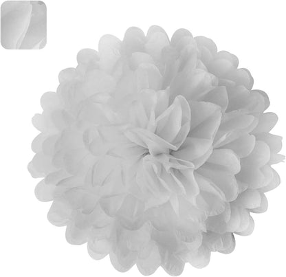 MISU 10" White Tissue Pom Poms DIY Tissue Paper Flowers for Birthday Wedding Baby Shower Tea Party
