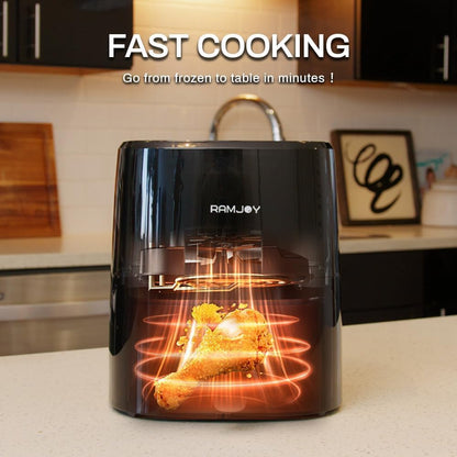 Air Fryer 3.8 Quarts for 1-2 people, 8-in-1 Functions, Air Fry, Roast, Bake, Broil, Preheat, Shake