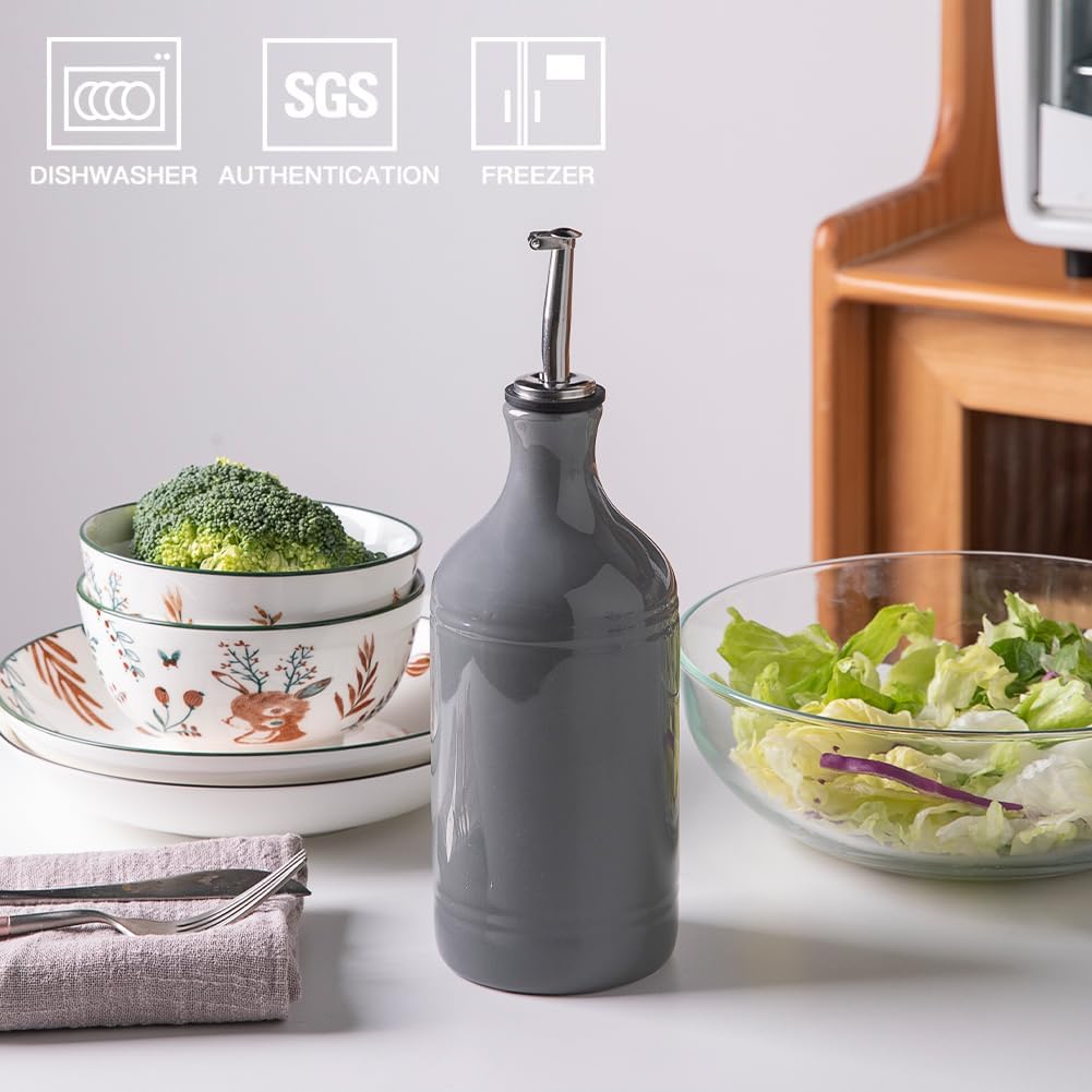 Sweejar Ceramic Olive Oil Dispenser Bottle, Opaque Oil Cruet Protects Oil to Reduce Oxidation