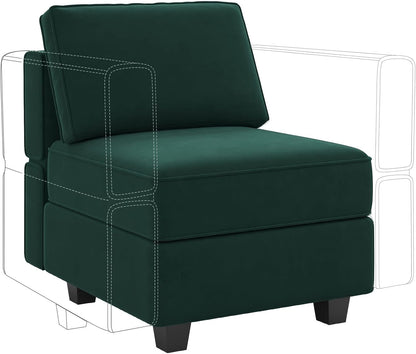 Belffin Modular Sofa Middle Module with Storage for Modular Sectional Sofa Couch Velvet Accent