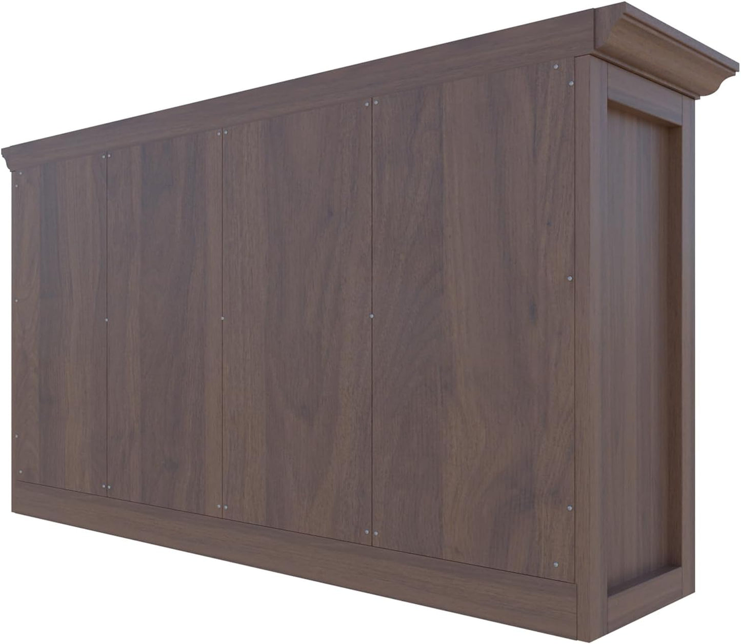 Cube Shelf Bookcase with Base - Wooden 2 Tiers Floor Standing Low Storage Cabinet for Home and
