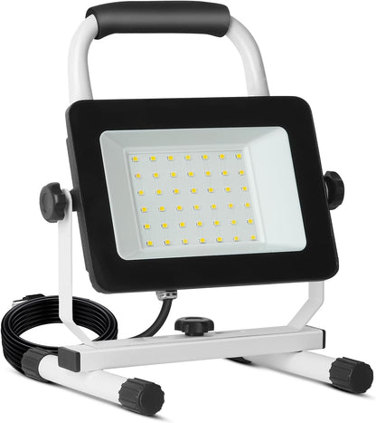 UFOND 4000 Lumen LED Work Light with Stand,40W Waterproof Portable Flood Lights, Worklight