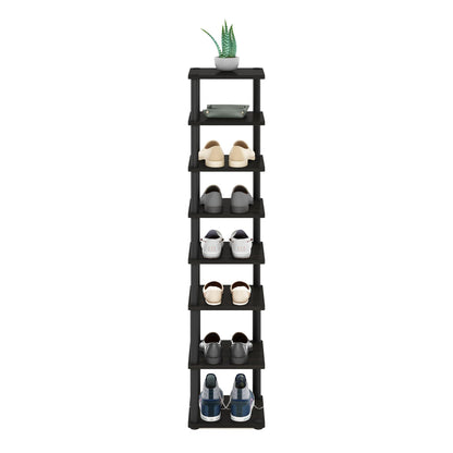 Furinno Turn-N-Tube Vertical Shoe Rack, 8-Tier Narrow Shoe Organizer, Free Standing Shoe Storage