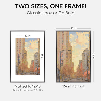Homeforia 16 x 24 Picture Frame Black, High End Metal 24x16 Poster Frame, 16 x 24 Black Frames