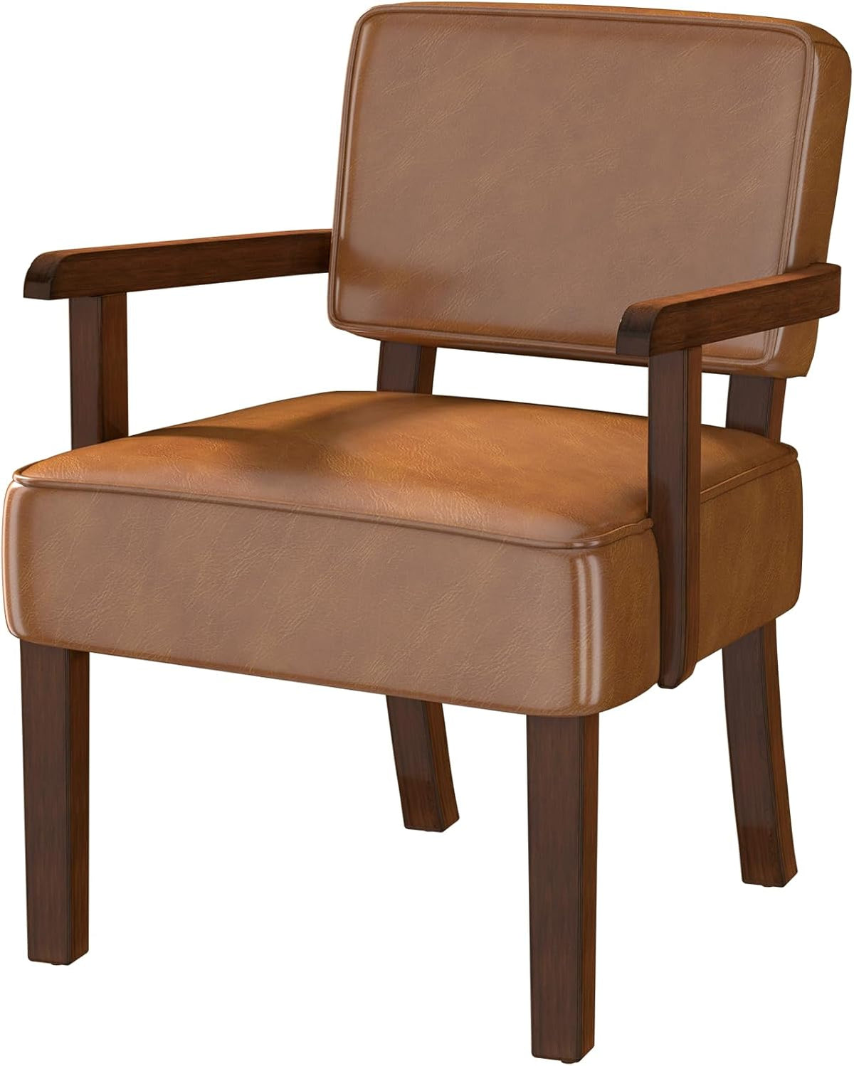 Accent Chair, PU Leather Living Room Chairs Oversized with Soft Seat and Armrests, Armchair for