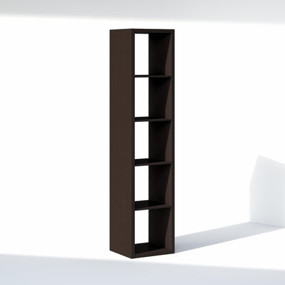 Furinno Cubic Extra Thick 5-Cube Closet Organizers and Storage, Dark Oak