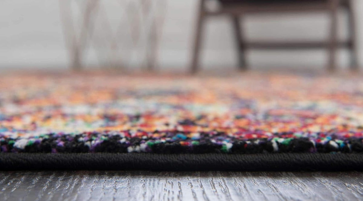 Unique Loom Rosso Collection Vintage, Traditional, Bohemian, Geometric, Border, Distressed