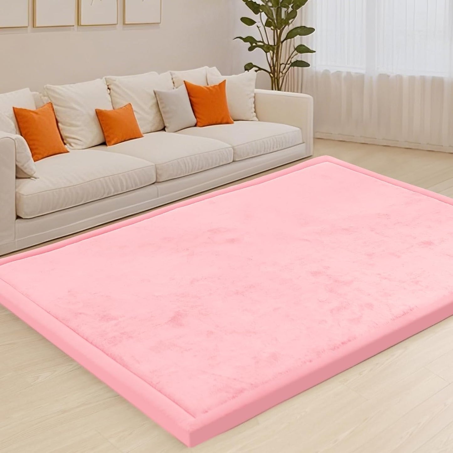 ACOMOPACK Baby Play Mat for Floor,1.3" Thick Memory Foam Area Rug for Living Room,Soft Velvet