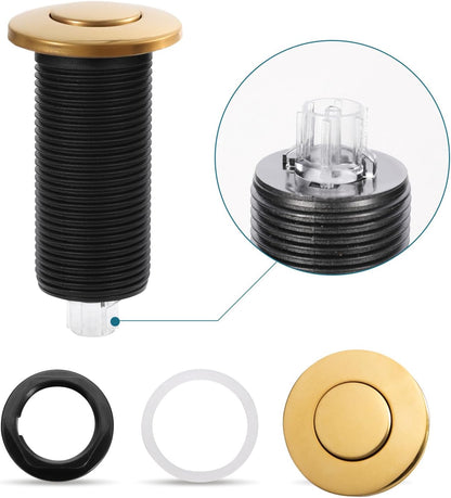 RQYEKDO Garbage Disposal 2.5" Air Switch Kitchen Sink Top Long Stainless Steel Polished Nickel Long
