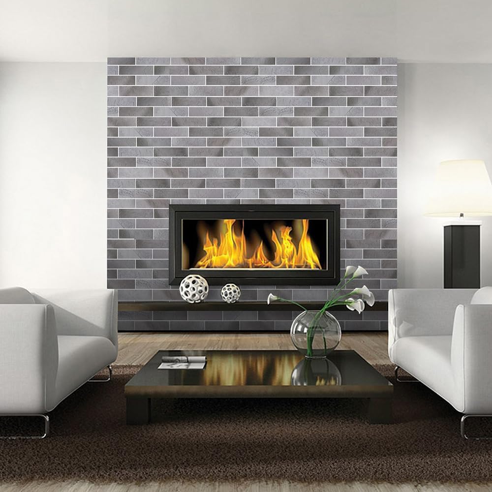 Vintage Faux Brick Wall Tiles, 3D Thin Brick Veneers for Bedroom, Bathroom, Kitchen, Fireplace and
