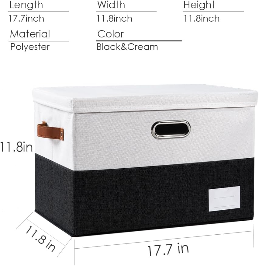 PRANDOM Foldable Storage Bins with Lids [3-Pack] Fabric Collapsible Storage Boxes Baskets Cubes