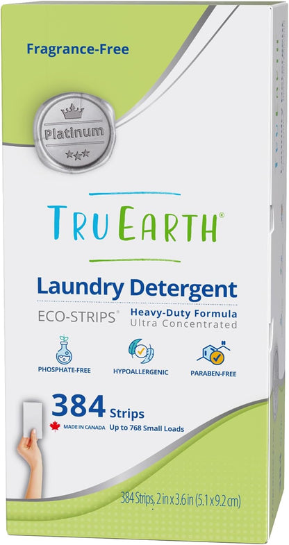 Tru Earth Platinum - Heavy Duty Laundry Detergent Sheets - Up to 768 Loads (384 Count), Fragrance