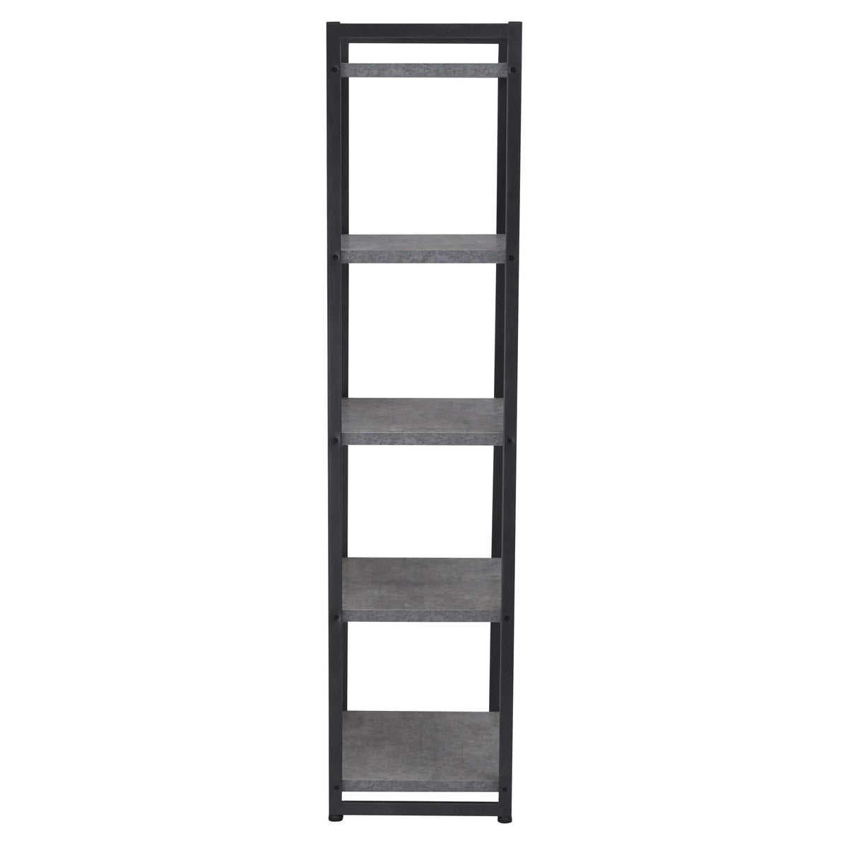 Household Essentials Slate Concrete & Iron Five-Shelf Tower Bookcase
