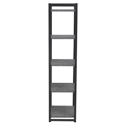 Household Essentials Slate Concrete & Iron Five-Shelf Tower Bookcase