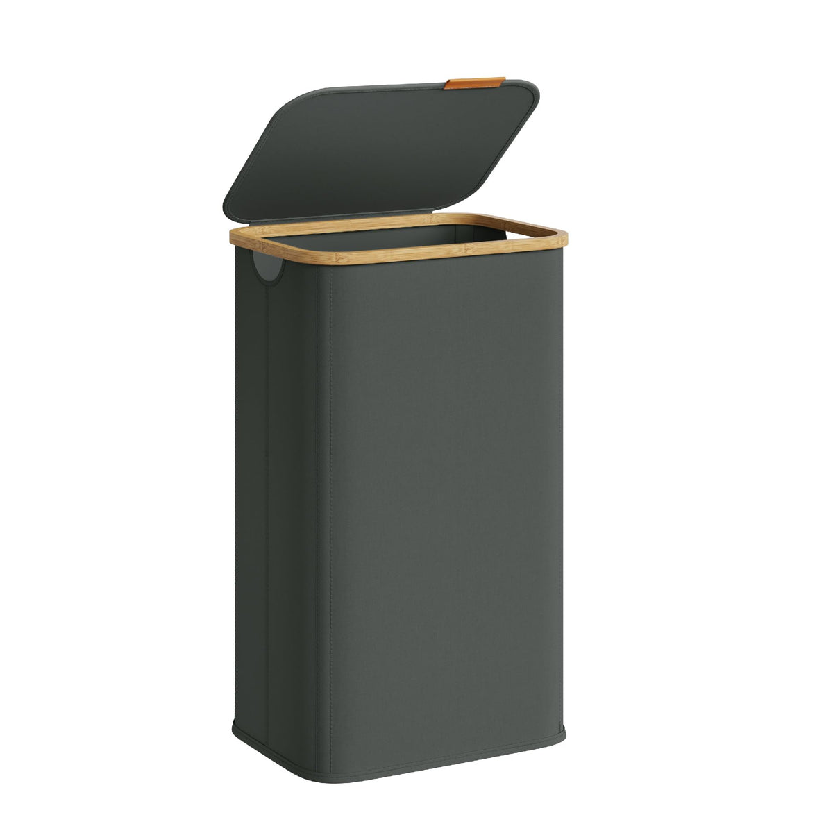 SONGMICS Laundry Hamper, Laundry Basket with Lid, Foldable Storage Basket, Bamboo Frame, for