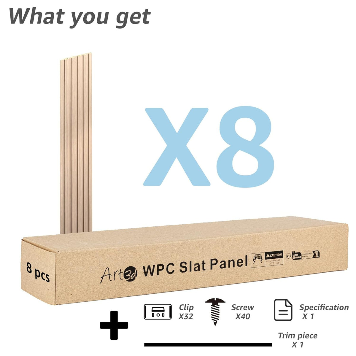 Art3d WPC Wainscoting Panels, 16-Pack 48 x 6 Inch 3D Wall Accents for Interior Wall Decor, Living