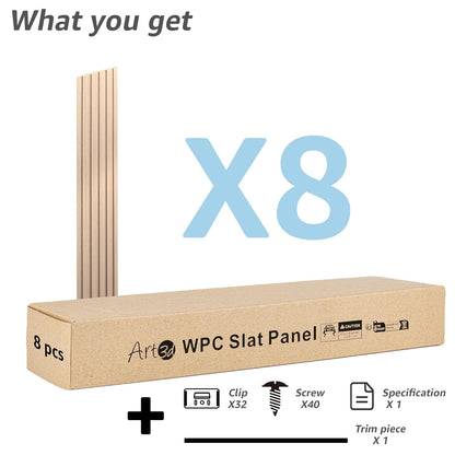 Art3d WPC Wainscoting Panels, 16-Pack 48 x 6 Inch 3D Wall Accents for Interior Wall Decor, Living