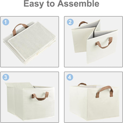 Closet Storage Bins, Fabric Closet Organizers and Storage Basket for Shelves, Collapsible Shelf