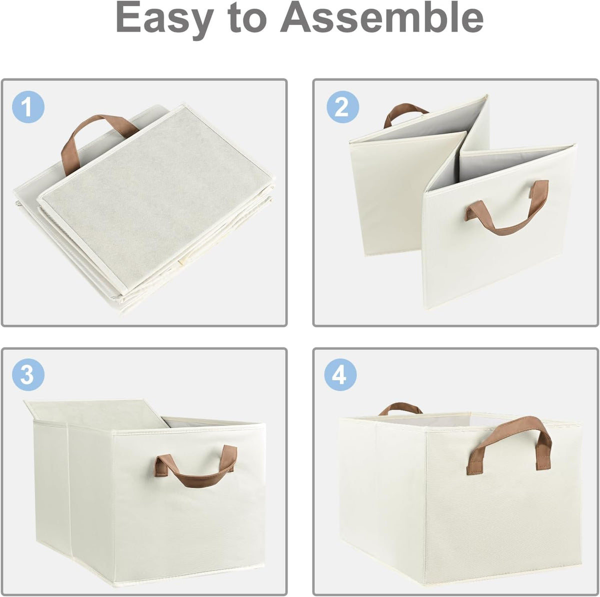 Closet Storage Bins, Fabric Closet Organizers and Storage Basket for Shelves, Collapsible Shelf