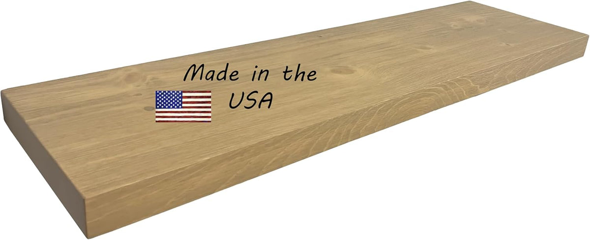 Joel's Antiques 42 Inch Wooden Floating Shelves for Wall - 42x12x2 in - Made of Natural Wood - Long