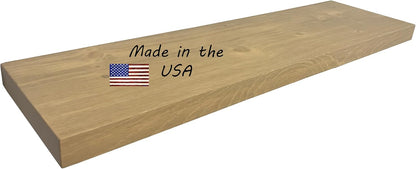 Joel's Antiques 42 Inch Wooden Floating Shelves for Wall - 42x12x2 in - Made of Natural Wood - Long