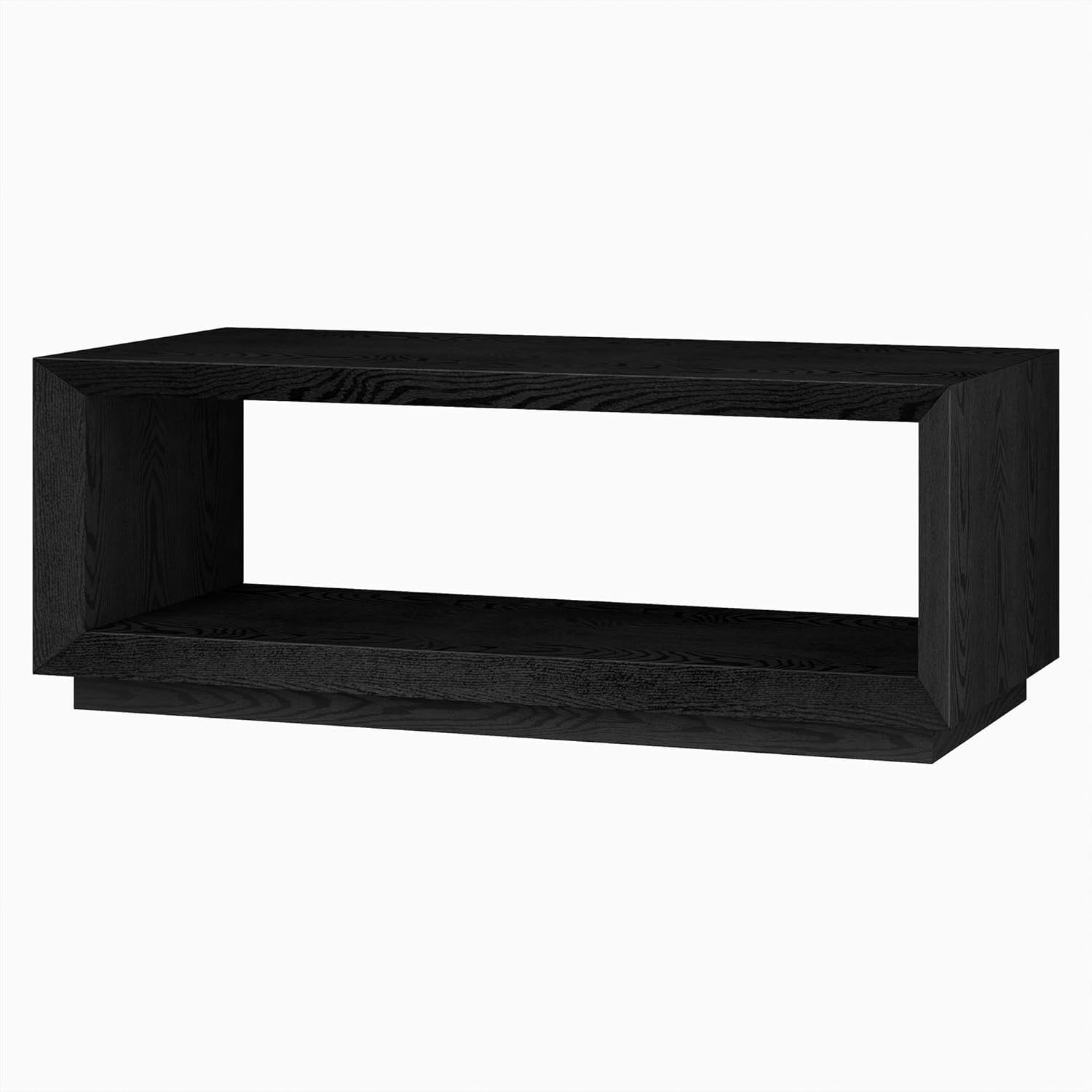Henn&Hart 48" Rectangular Coffee Table with Open Storage Shelf for Living Room, Family Room, or
