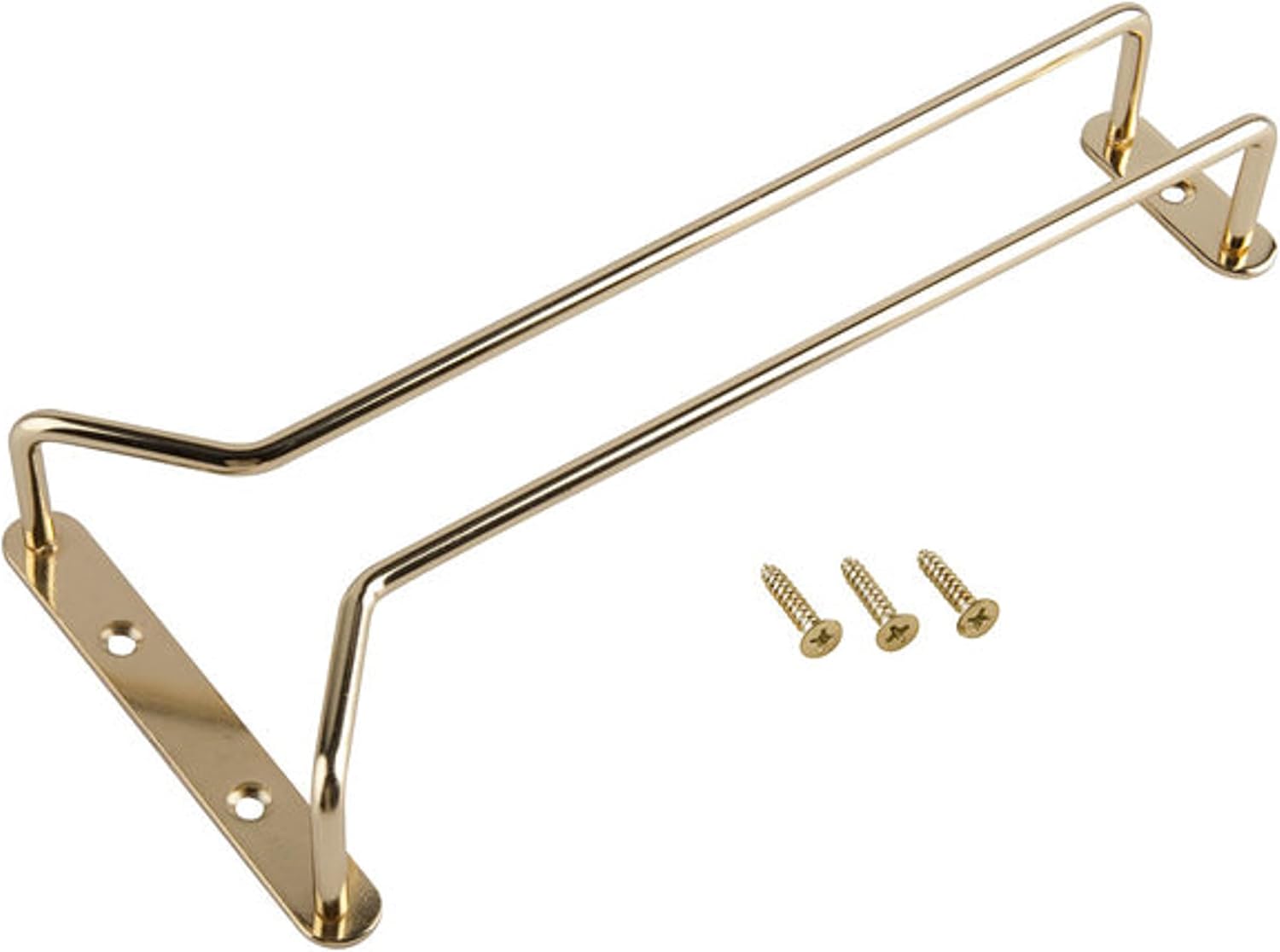 TrueCraftware- 10-Inch Wine Glass Rack Brass Finish Set of 2- Stemware Rack Wire Hanging Rack Under