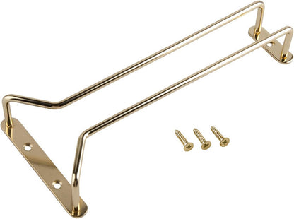 TrueCraftware- 10-Inch Wine Glass Rack Brass Finish Set of 2- Stemware Rack Wire Hanging Rack Under