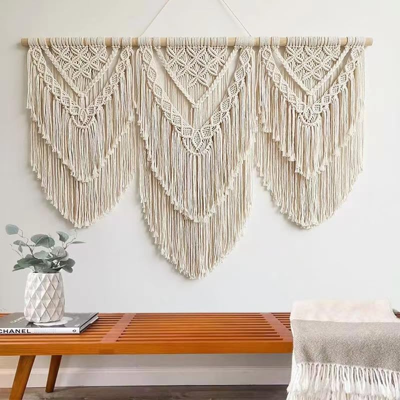 large macrame wall hanging - Boho Tapestry Macrame Wall Decor Art- Chic Bohemian Handmade Woven