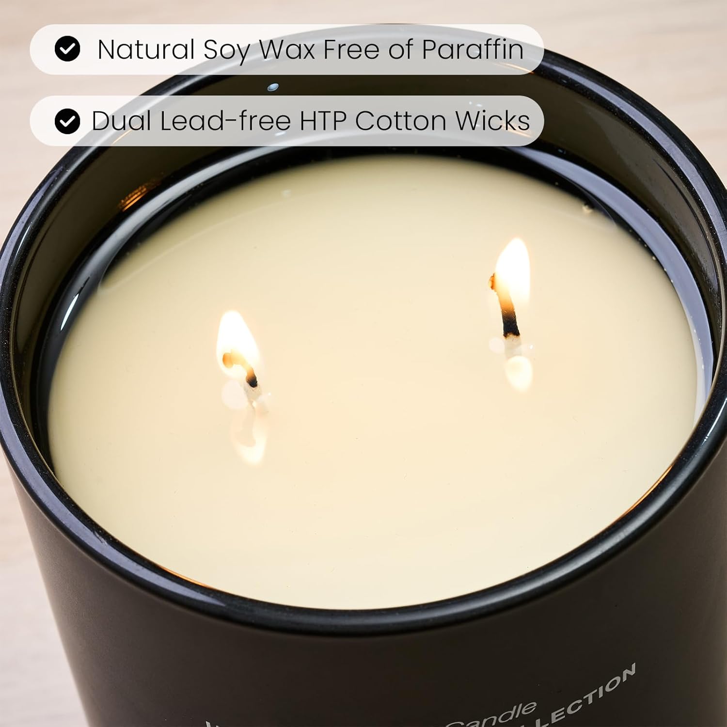 M&SENSE Natural Soy Candle| Leather Night | 16.6 oz, 95H Burn | Minimalist Scented Candle for